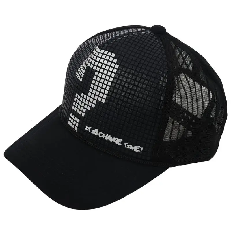 

Unisex Mesh Trucker Baseball Hip-Hop Hat Adjustable Cap White question mark