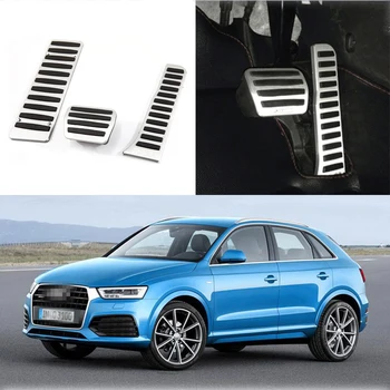 

For Audi Q3 2013-2016 3pcs Aluminium Non Slip Foot Rest Fuel Gas Brake Pedal Cover