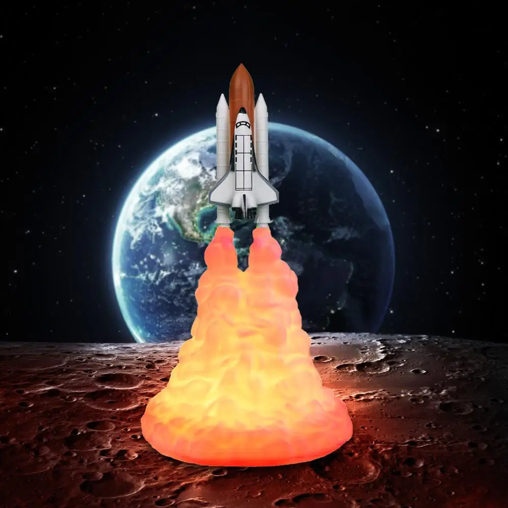 3D Print Saturn Lamps Rechargeable Night Light Apollo 5 For Moon Land Space Lover as Room Decoration Newest Dropship - Испускаемый цвет: 21cm