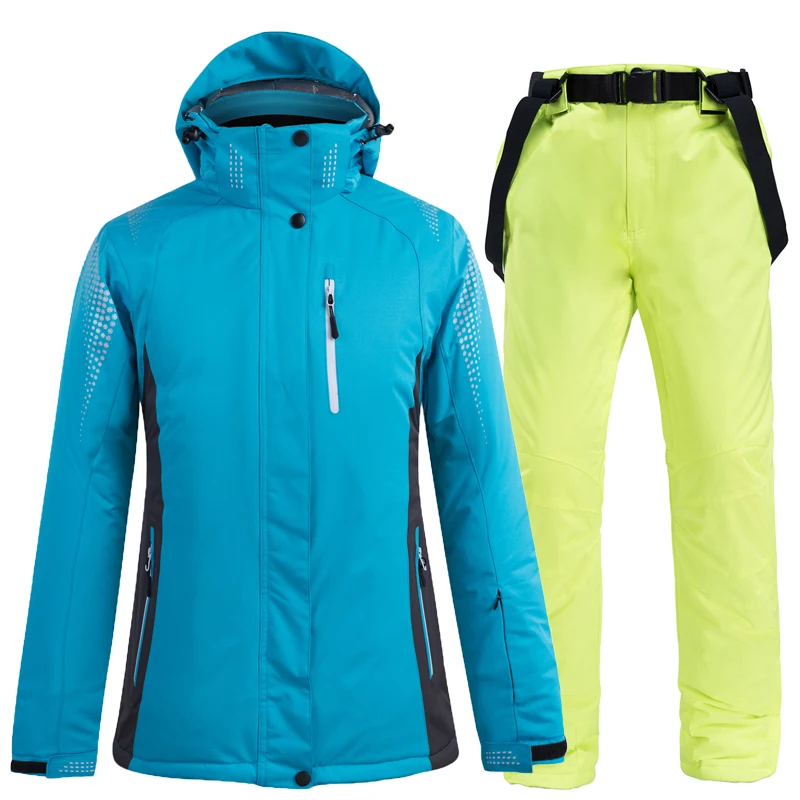 Лыжный костюм Мужская и женская зимняя новая уличная ветрозащитная влагостойкая теплая зимняя куртка и штаны одежда лыжные и сноубордические костюмы