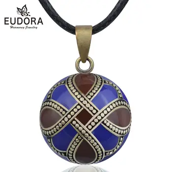 

Eudora Unique Enamel Craft Love Knot Bell Ball Pendant Harmony Slate blue Bola Ball Necklace Fine Jewelry gift for Pregnant wife