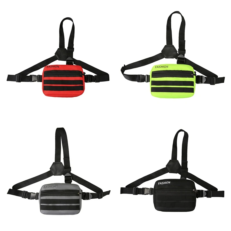 

Unisex Outdoor Chest Bag Oxford Tactical Streetwear Vest Chest Rig Bags Multi-functional Waistcoat Chest Pack