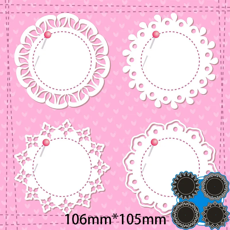 

4Pcs Irregula Circular Flower Pad Metal Cut Die Stencils for Scrapbooking Stamp/photo album Decorative Embossing DIY Paper Cards