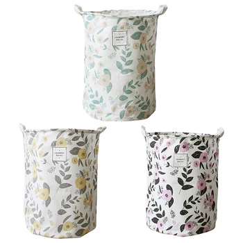

Collapsible And Foldable Canvas Laundry Hamper Basket Bucket With Handles,,