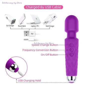 Wand Vibrators Wireless Dildos AV Vibrator Magic Wand for Women Clitoris Stimulator USB Rechargeable Massager sex toy for adult 3