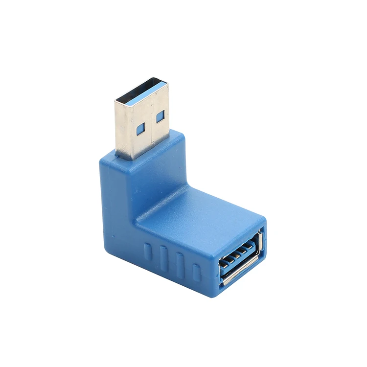 Синий USB 3,0 изгиб 90 градусов поддержка 5 Гбит/с революционный Женский адаптер l-образный локоть