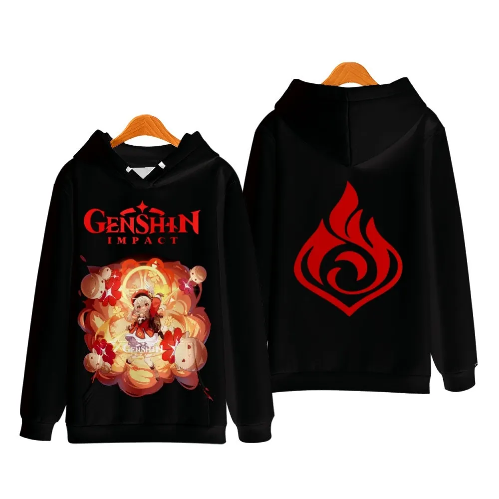 Homens e mulheres Genshin Impact Hoodies, Jogo