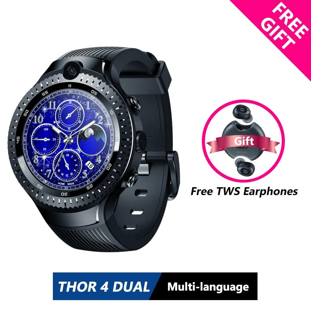 US $109.98 Zeblaze THOR 4 Dual 4G SmartWatch 50MP50MP Dual Camera 14 AOMLED GPSGLONASS 1GB16GB Smart Watch Men