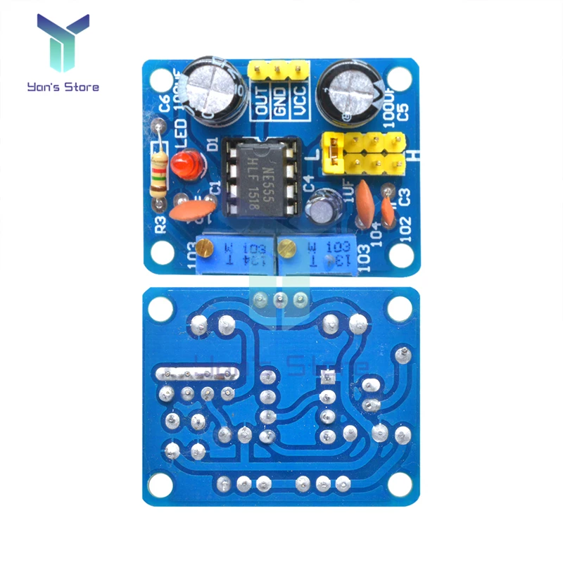 NE555 Pulse Frequency Duty Cycle Square Wave Rectangular Wave Signal Generator Adjustable 555 Board NE555P Module 6