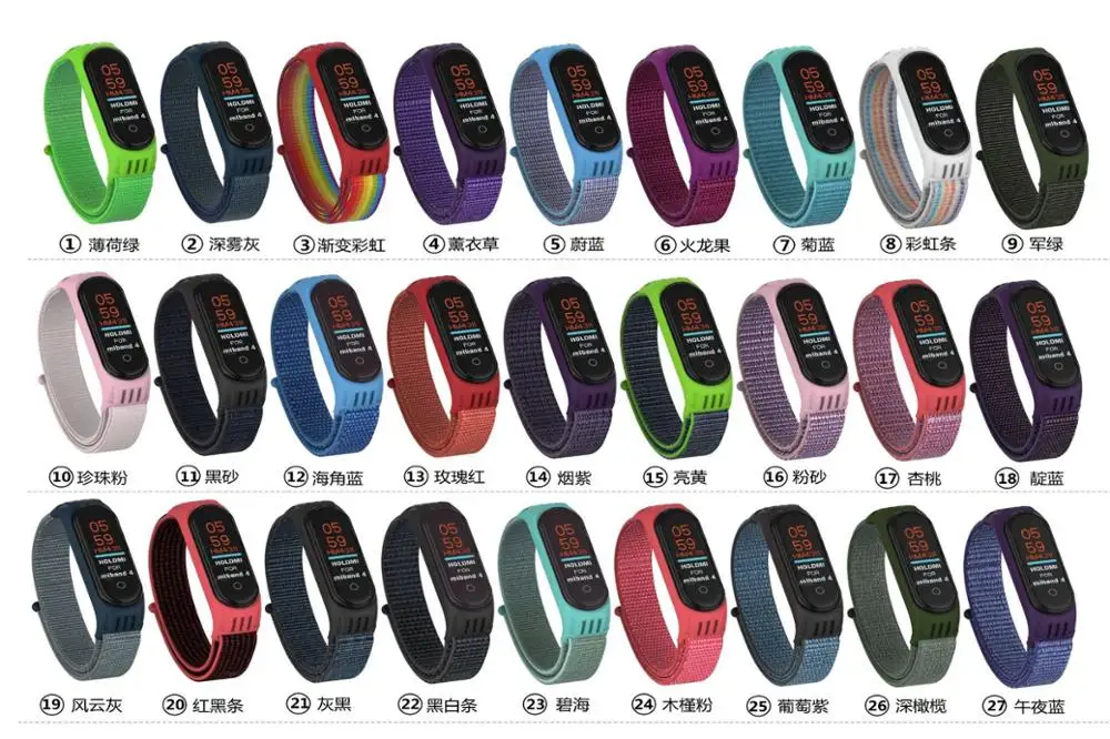 Нейлоновый ремешок для xiaomi mi band 4 браслет NFC умные часы замена 3 цветной Ремешок