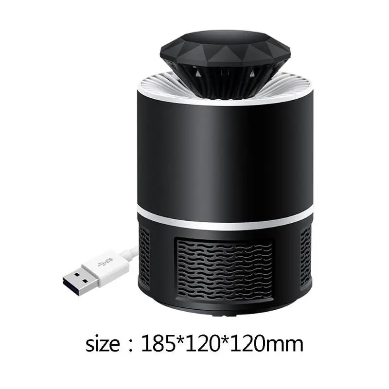 Черный USB Электронная москитная ловушка, москитная ловушка для помещений, УФ противомоскитная лампа для дома, гостиной, борьбы с вредителями - Цвет: Черный