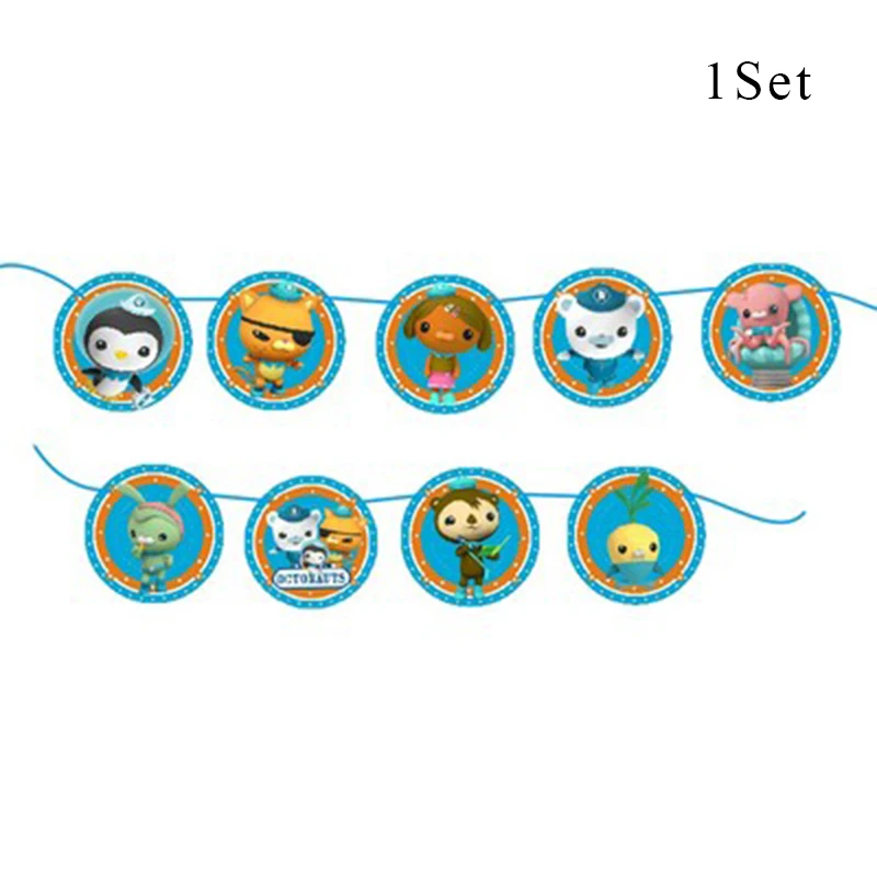 Octonauts тема вечерние украшения барнакулы Kwazii песо бумажный стаканчик, тарелка, шляпа, Детские воздушные шары для вечеринки на день рождения - Цвет: Banner A x 1set