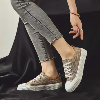 

2020 Fashion Sneakers Women's Canvas Shoes Casual Women Shoes Sneakers Female Vulcanize Flats Zapatillas Mujer Off White W23-92