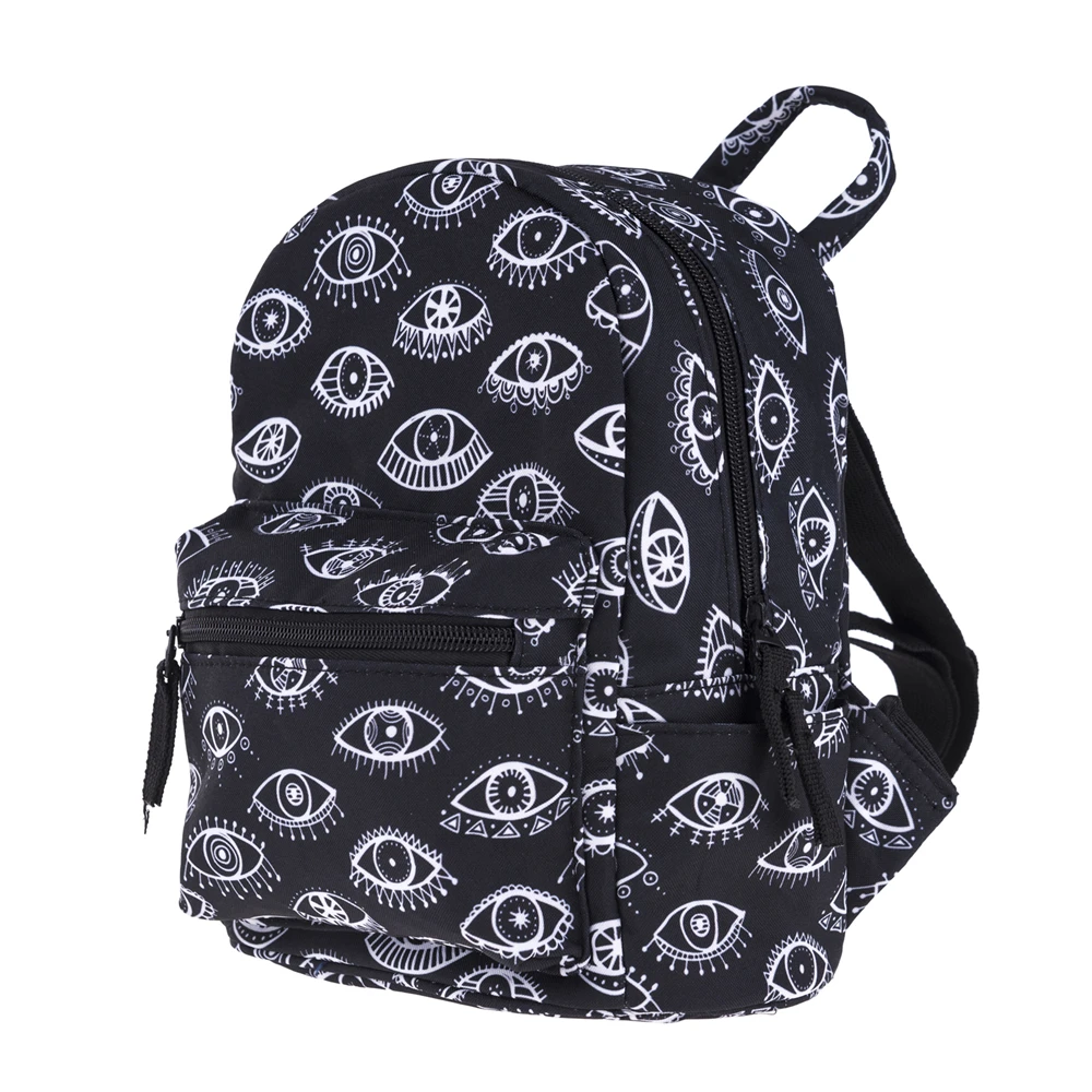 Женский рюкзак Mochila Eyes с черным принтом женская сумка на плечо для подростков Многофункциональный маленький рюкзак школьный рюкзак