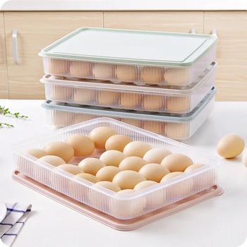 

24 Grids Stackable egg storage box with lid Anti-Collision Tray case egg container for refrigerator kitchen organizer