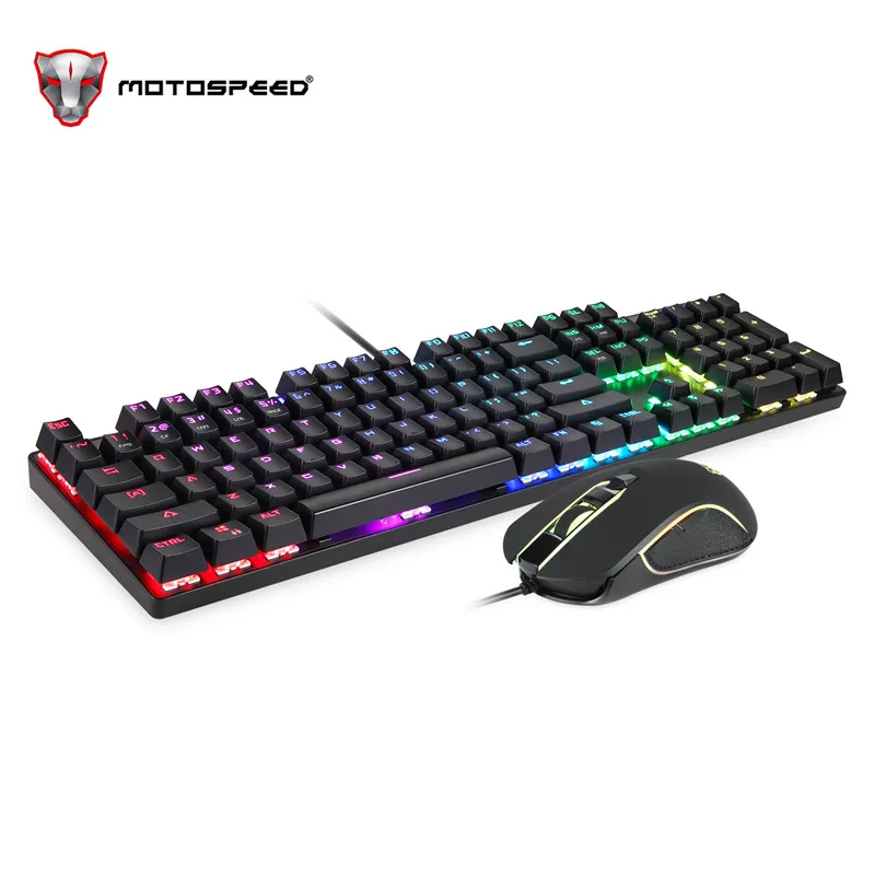 MOTOSPEED CK888 104 клавиш USB Проводная профессиональная игровая клавиатура мышь USB Проводная красочная клавиатура и мышь для планшетных настольных ПК Игр