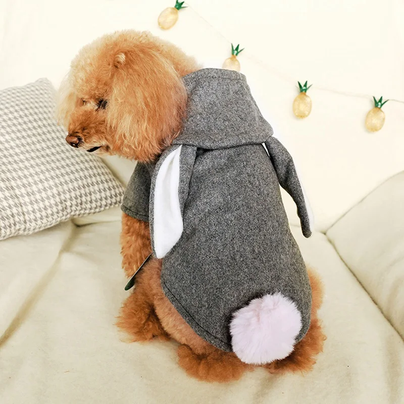 

Dog Hooded Jacket Winter Warm Cold Pet Clothes Puppy Cute Rabbit Ears puppy Cat Clothing Pet Products