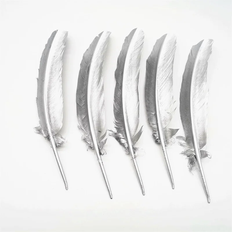 Горячая Распродажа серебряные золотые гусиные/утиные/индейки перья для