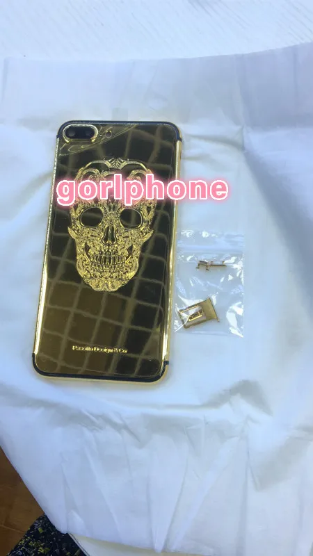 1 шт. хорошее качество Замена роскошного шасси задняя чехол для iPhone 7G 7P корпус 24k зеркало золото задняя дверь с логотипом и кнопкой