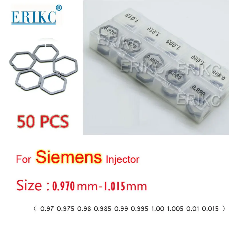 ERIKC 50 шт. B70 Shim 1,62-1,80 мм для Bosch Siemens Piezo B60 Размер 1,34-1,52 инжектор Регулировка B61 Размер 0,97-1,015 мм прокладка шайбы