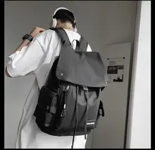

Casual Large Capacity Oxford Men Backpack Drawstring Flip Travel Back Pack Bags for Women 2021 School Bag Teenager Students Bags