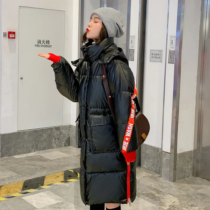 Однотонный воротник с капюшоном зимний женский с меховым помпоном длинный осенний женский жилет с хлопковой подкладкой Большие размеры модное пальто