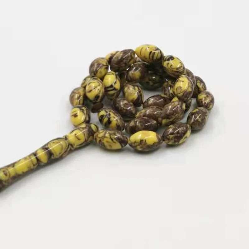 Мусульманская Мужская Желтая Смола Tasbih 33 prayerbeads Турция королевская ручная работа Ислам Четки дизайн Misbaha мусульманские четки