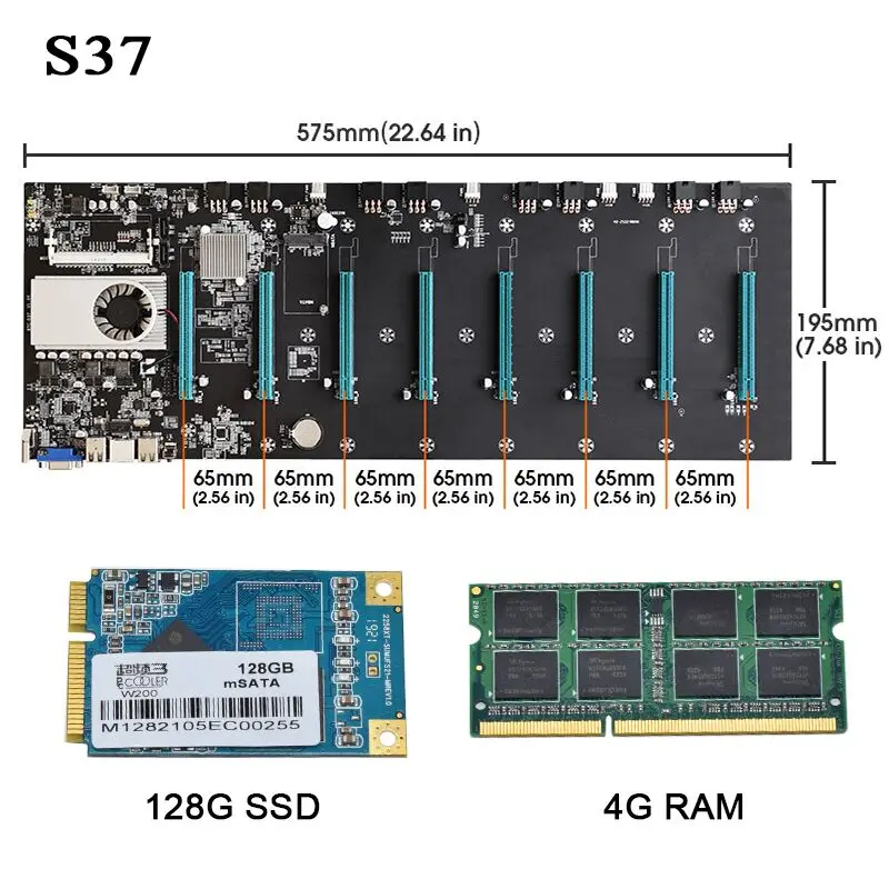 ETH BTC Майнер материнская плата расширяемый порт 8 * PCIE 16X /4 USB2.0 /DDR3 Sodimm