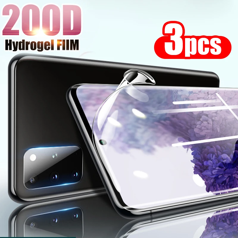 3 шт. 200D Гидрогелевая пленка для Samsung Galaxy S20 Ultra S10 S9 S8 Plus Note 10 8 9 полное покрытие клей