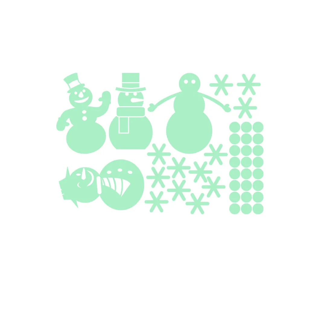 Горячая Распродажа, новинка, рождественские светящиеся снеговики, рождественские наклейки на стену, водонепроницаемые наклейки на окна, декор детской комнаты, счастливый год - Цвет: C
