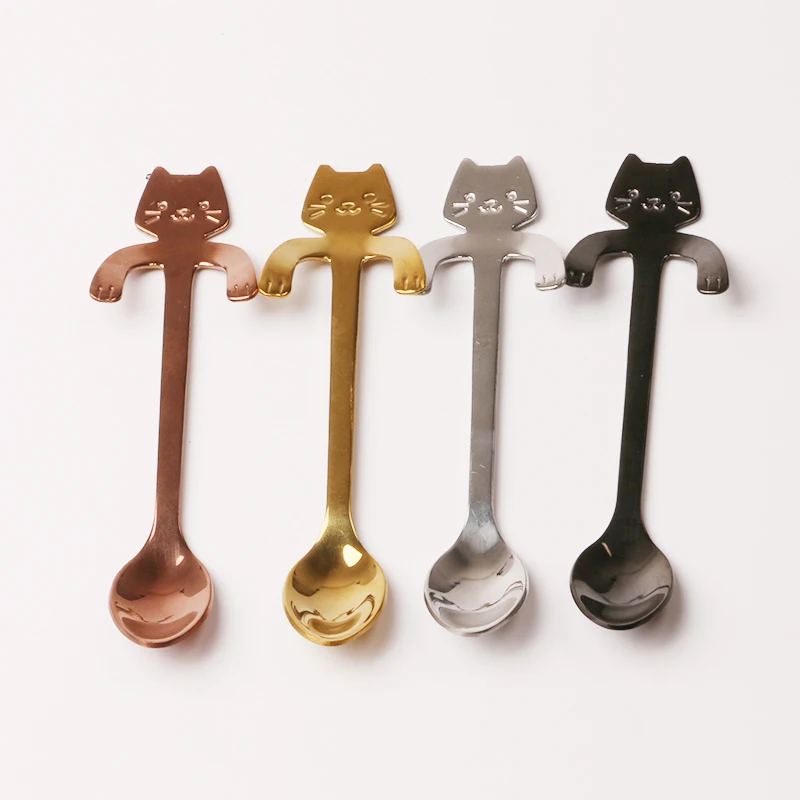 Ложка для кофе и чая в виде кошки 3 цвета|creative spoons|tea spoonmini spoon |