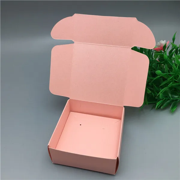 50 шт разноцветный картон коробочка для ювелирных украшений или с 50 шт серьги/ожерелье внутренняя карта, несет ювелирные изделия случае 6,5x6,5x3 см - Цвет: style 7