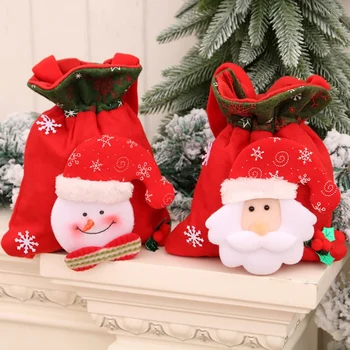 

Bag Christmas Ornaments Children's Three-dimensional Gift Bag Retro Printing Portable Pocket
