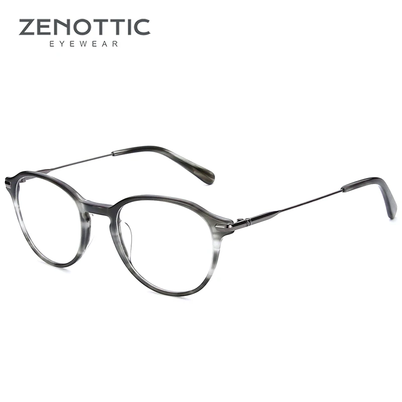 

ZENOTTIC Acetate Round Glasses Frames Retro Full Rim Optical Eyewear Men Women Prescription Eyeglasses Frames BT4305