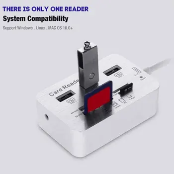 

2 In 1 USB Hub 3 Ports 4 Slots Home Office USB 3.0 Line concentrator High Speed Card Reader Type C USB Hub