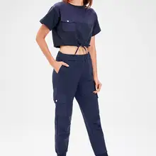 Trendyol Индиго тканые Карманы Трикотажные Спортивные штаны TWOAW20EA0022