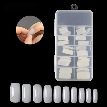 

100Pcs/Set False Nail Tips White/Clear/Natural French Style Fingernails Nail Tips Full Cover False Acrylic Nail Art Tips