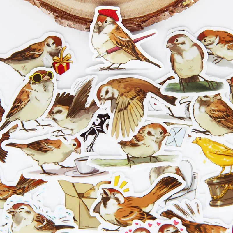 

Retro cute birdS stickers Children DIY Scrapbooking Diary Album Journal Crafts Decorative Stickers Package DIY Photo Albums