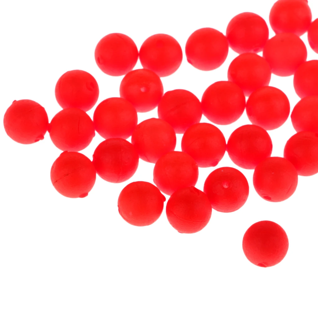 50pcs Red EVA Foam Fishing Floats Ball Eye-catching Beans Strike Indicators