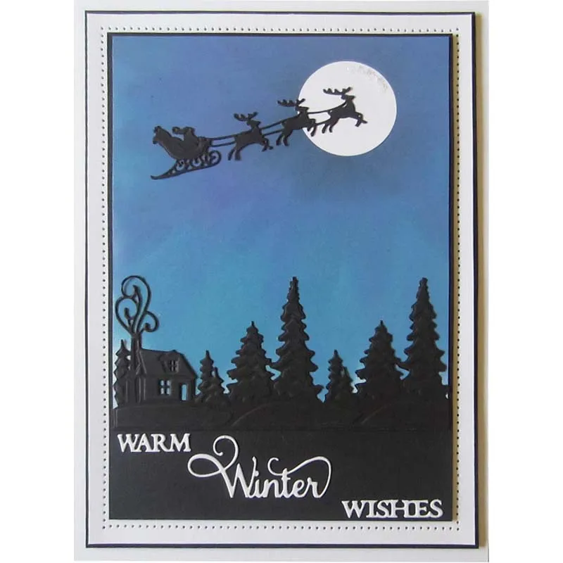 Рождественский олень лесная рамка металлические режущие штампы Декоративные DIY