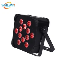 Большая распродажа 12*18 Вт 6в1 RGBAW+ UV DMX512 беспроводной IRC пульт светодиодный плоский Par-прожектор мини сценический светильник-проектор для свадебной вечеринки