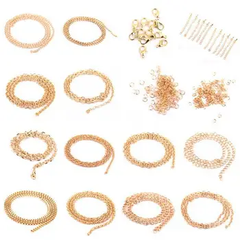 

gold color Link Chain Accessories Kit For Necklace Bracelet Jewelry Making
