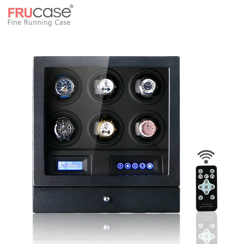 FRUCASE роскошные часы winder автоматический дисплей для 4 часов 6 часов контроль остановки, когда крышка открывается светодиодный светильник