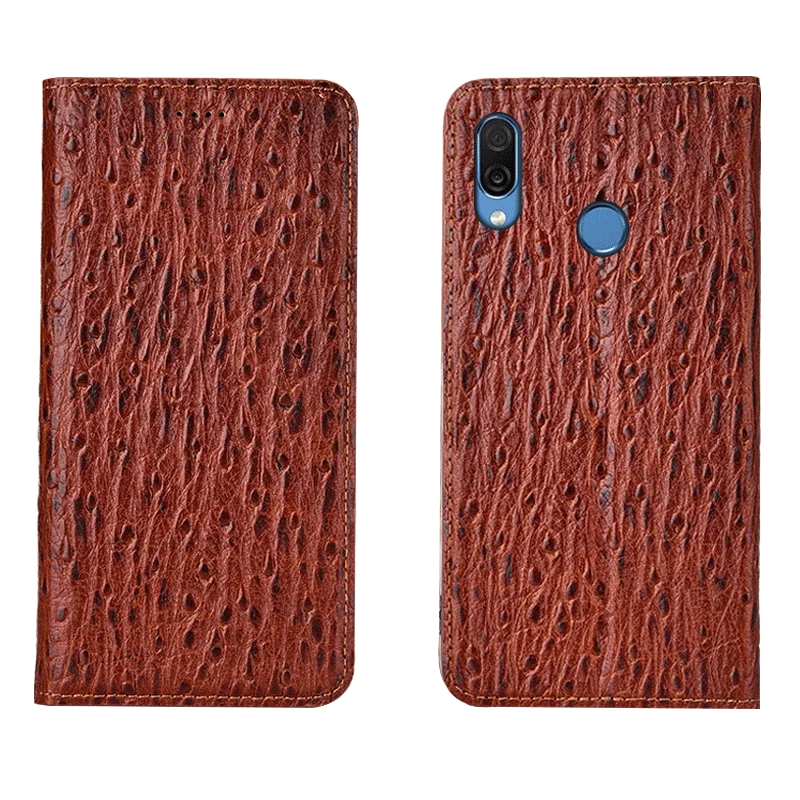 

Ostrich Pattern Genuine Leather Ultra Thin Card Slot Case For Huawei Honor Play/Huawei Honor Magic 2 Magnetic Case Coque Funda