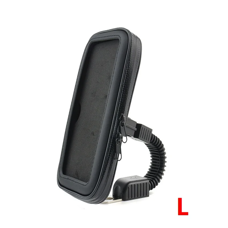 Мотоциклетный держатель для телефона с подставкой, вращающийся на 360 градусов для Moto, поддержка мобильных телефонов для iphone XS X 8 Plus, S9, S8, S7, чехол, водонепроницаемая сумка - Цвет: Black L