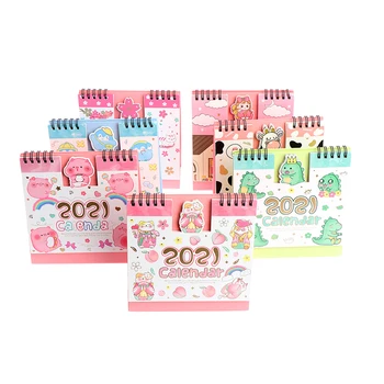 

1PC high quality 2021 Cartoon Animal Series Desk Calendar DIY Desk Calendars Daily Schedule Planner For Gift 15 *16cm