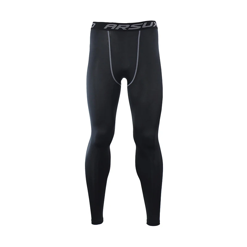 Новые мужские велосипедные обтягивающие штаны Спортивная одежда для ног дышащий стрейч Быстросохнущий для езды на велосипеде/бега/йоги - Цвет: Черный