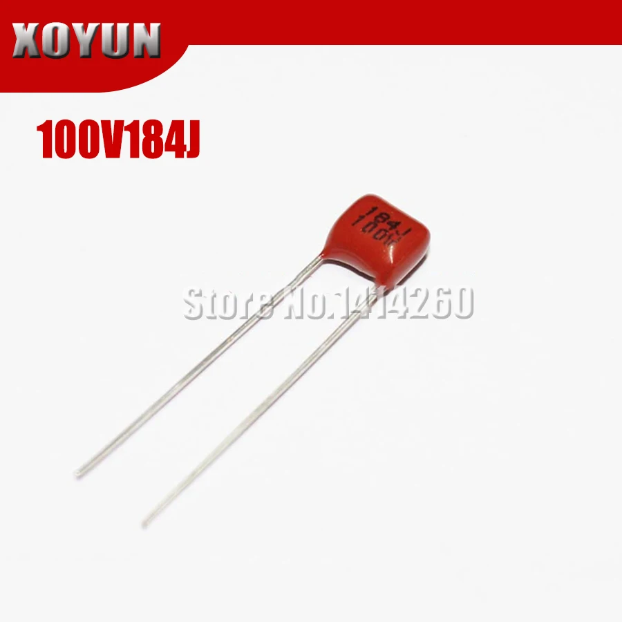 10pcs/lot 100V184J Pitch 5MM 184J 100V CBB Polypropylene film capacitor | Электронные компоненты и принадлежности