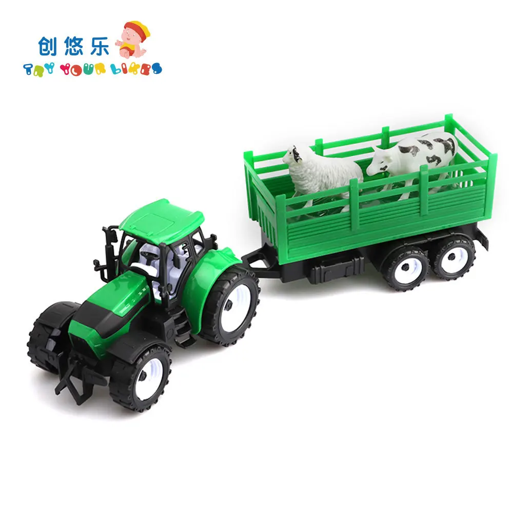 

Children Boy Gift Inertia Car Engineering Farmer Car Drag Animal Model Toy Car