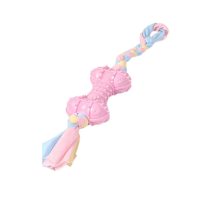 PINK Прочный Собака Игрушка в форме кости жевательная игрушка для собак для средних и больших собак для зубов-моляров чистящее средство для чистки палка Уход за полостью рта зубная щетка для собак - Цвет: PINK